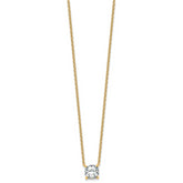 14k 2 1/2 carat Lab Grown Diamond VS+ F+ Cushion Complete 18 inch Four Prong Pendant Necklace